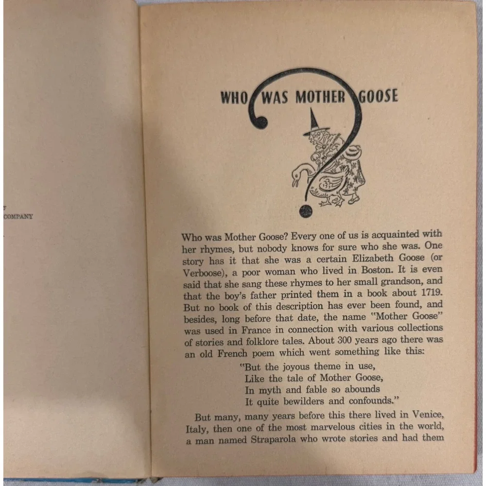 Vintage 1953 Mother Goose Complete Book of Nursery Rhymes Whitman Publishing